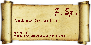 Paskesz Szibilla névjegykártya